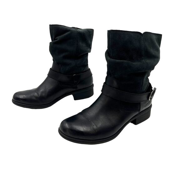 Bogs Carly Boots Waterproof Black Leather Ankle Booties - Picture 1 of 7